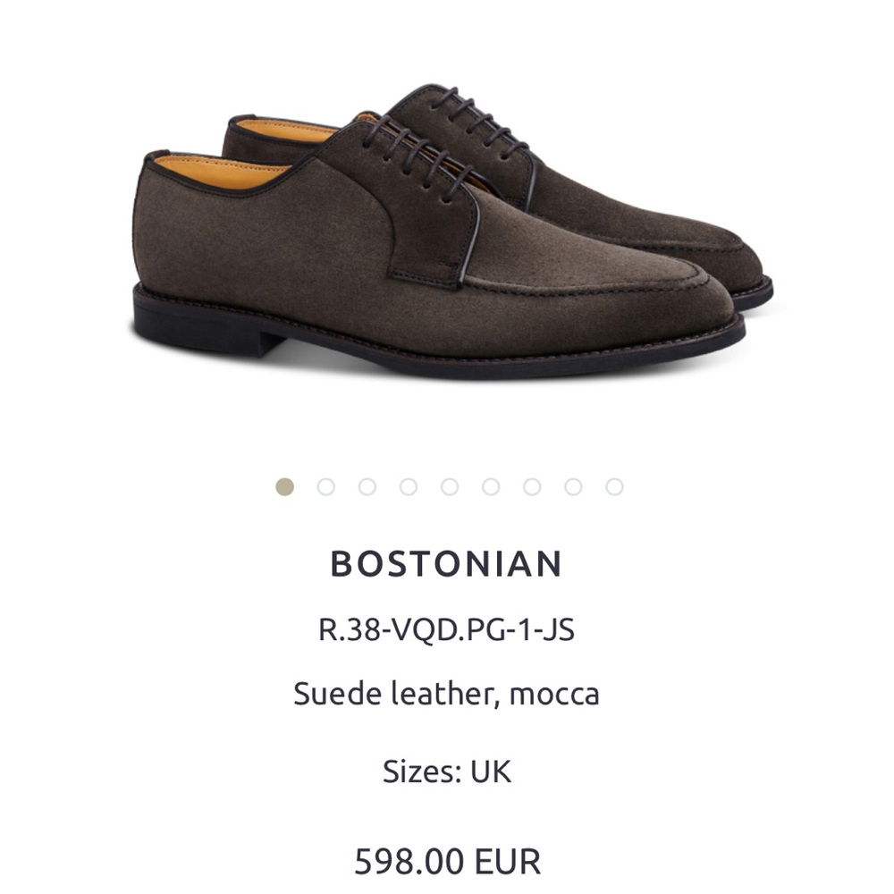 Never Worn Ludwig Reiter Mocca Bostonian Suede Leather Shoes